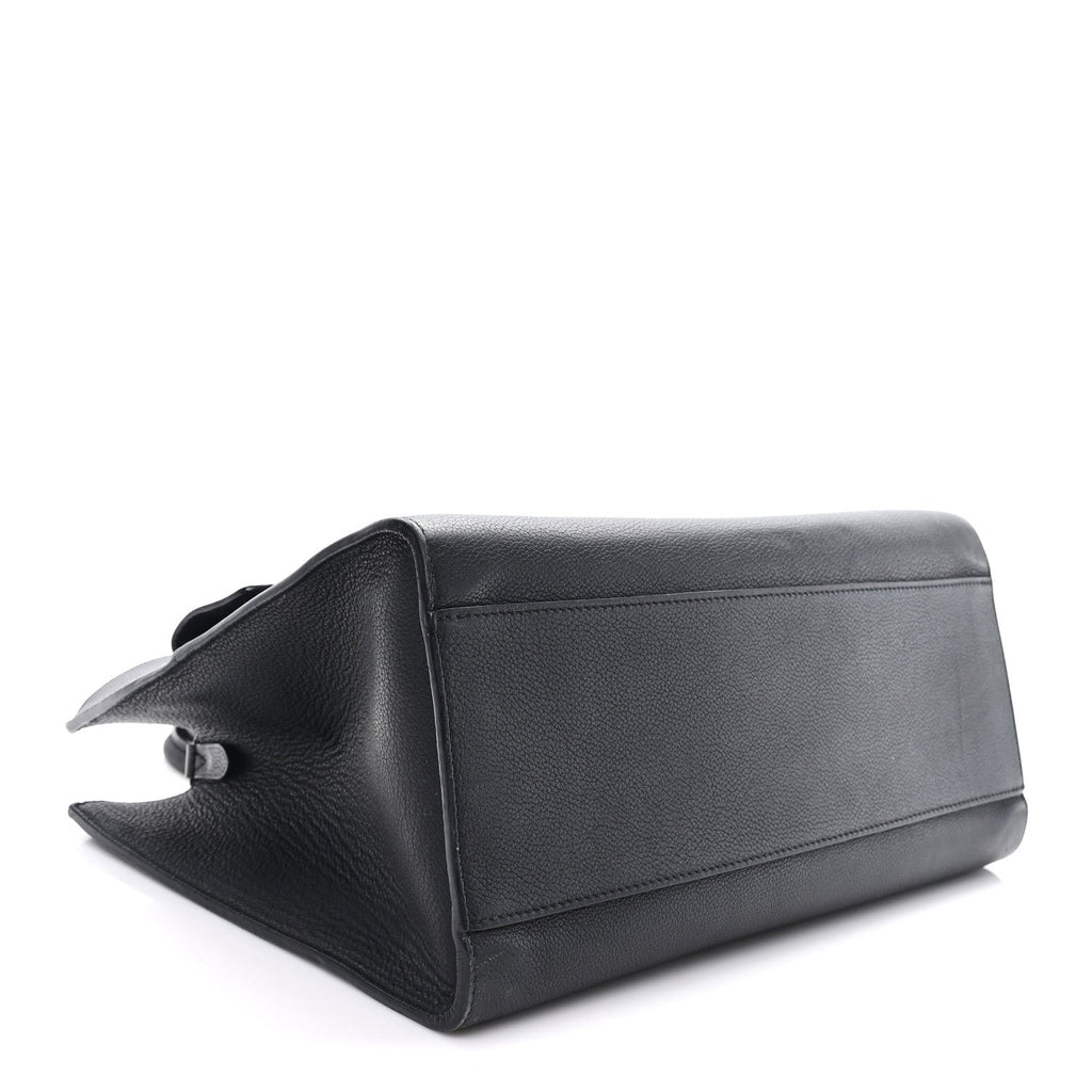 Soft Calfskin Lockme Tote MM Black