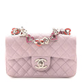 Lambskin Quilted Extra Mini Valentine Flap Lilac