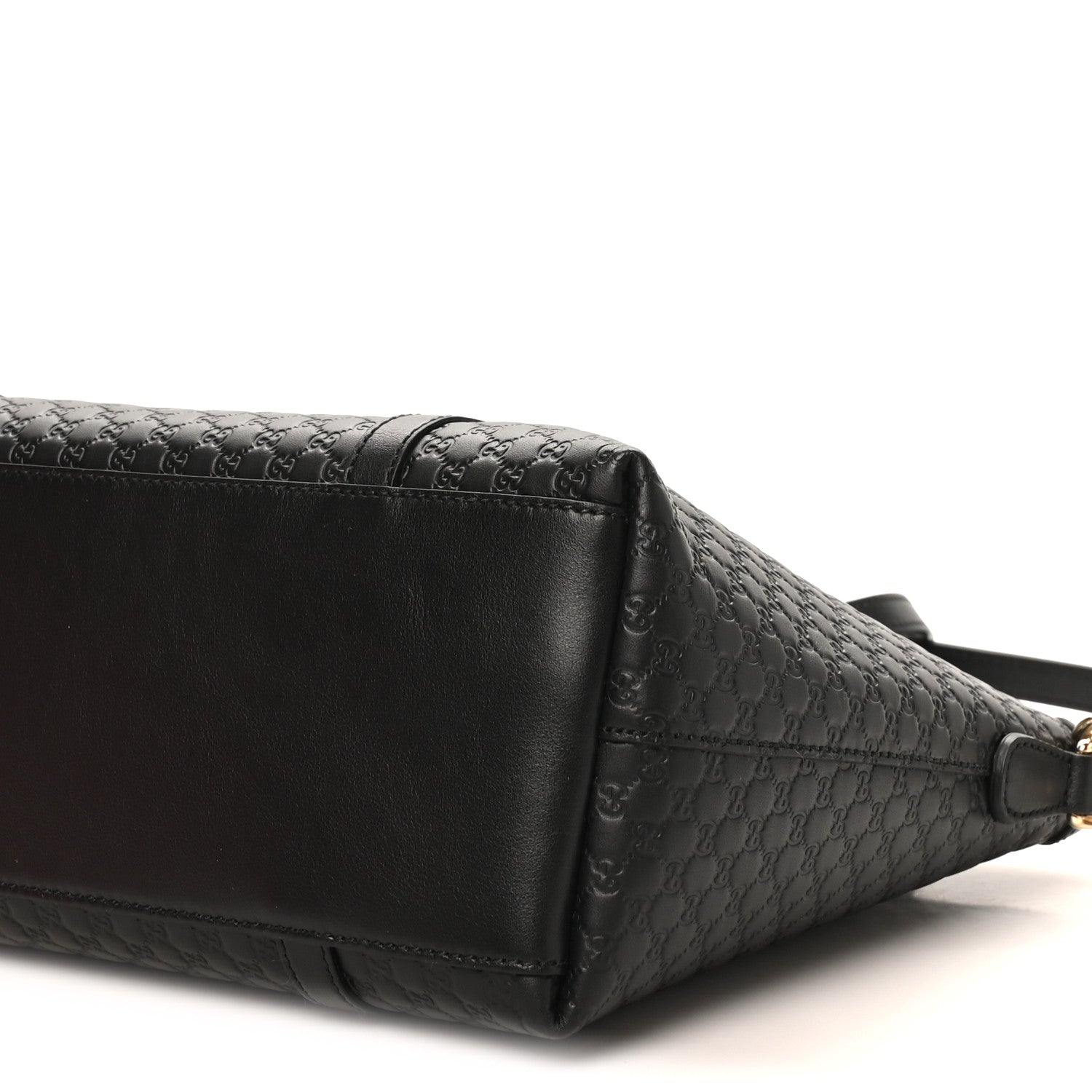 Soft Microguccissima Small Zippered Satchel Black