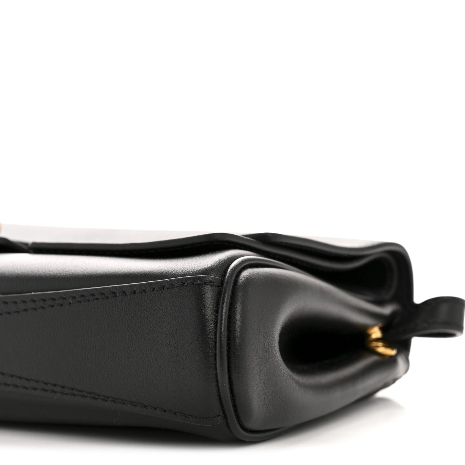 Smooth Calfskin Small Bel Air Clutch On Strap Black