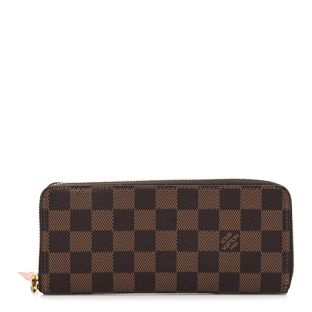 Damier Ebene Clemence Wallet Rose Ballerine