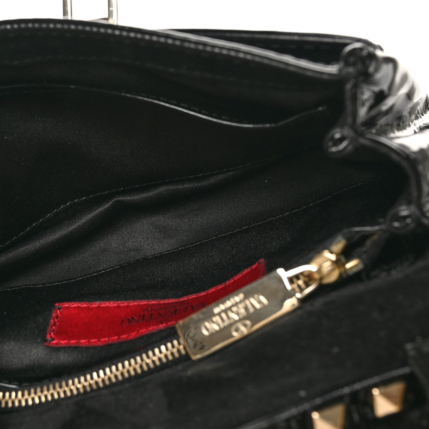 Patent Rockstud Flip Lock Flap Black