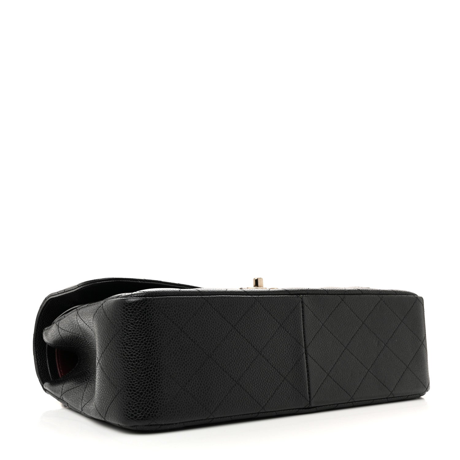 Caviar Quilted Jumbo Double Flap Black