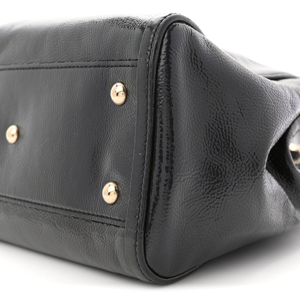 Vernice Naplack Small Soho Shoulder Bag Uniform Blue