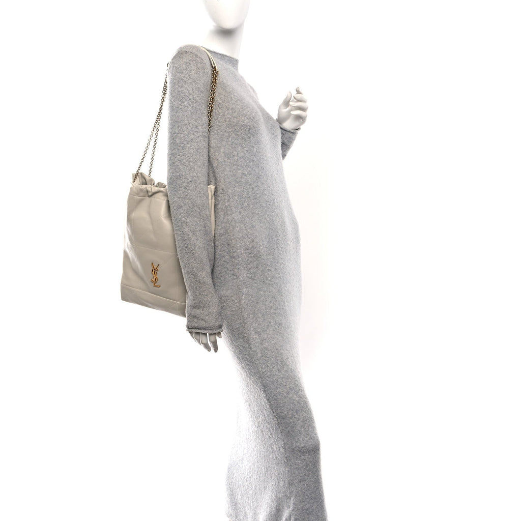 Lambskin Matelasse Monogram Medium Jamie 4.3 Pochon Blanc Vintage