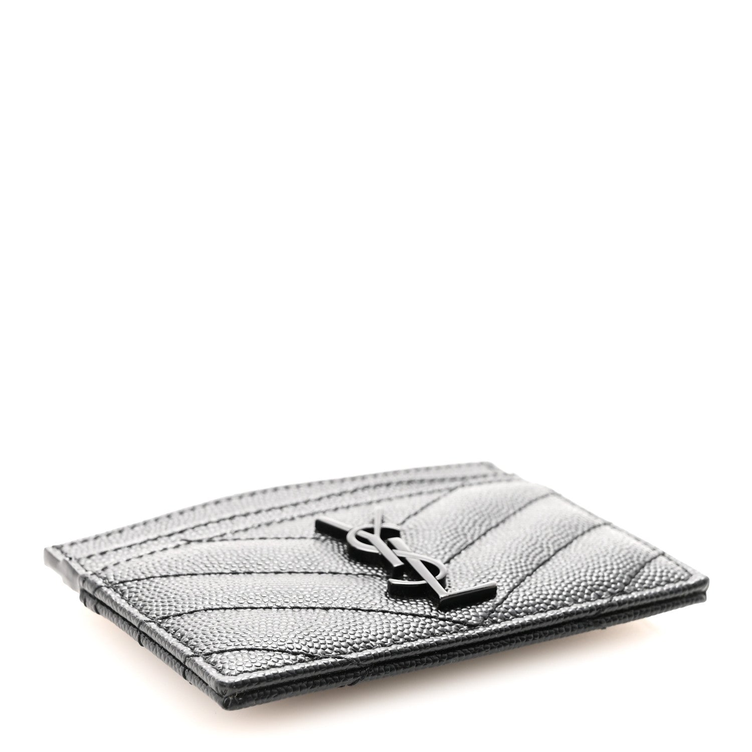 Grain De Poudre Matelasse Chevron Monochrome Credit  Case Black