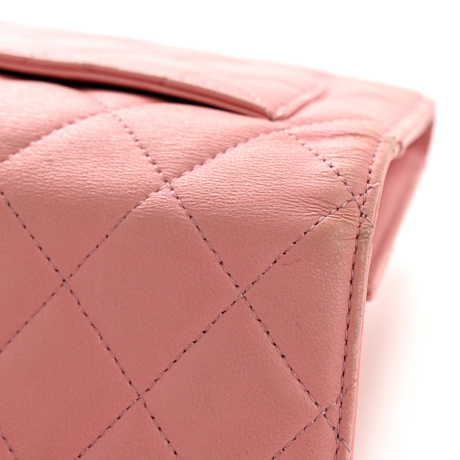 Lambskin Quilted Large Flap Wallet Pink