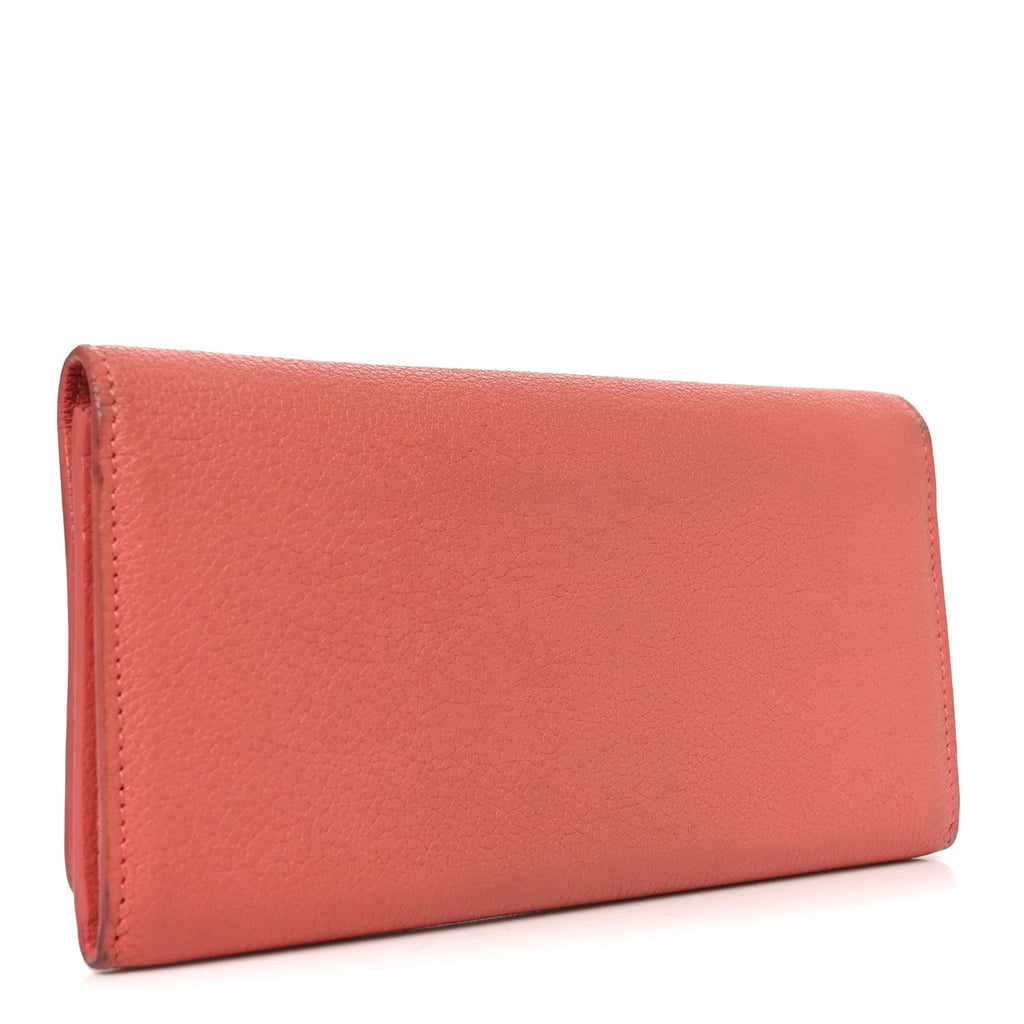 Grained Calfskin Essential Money Wallet Rose Jaipur