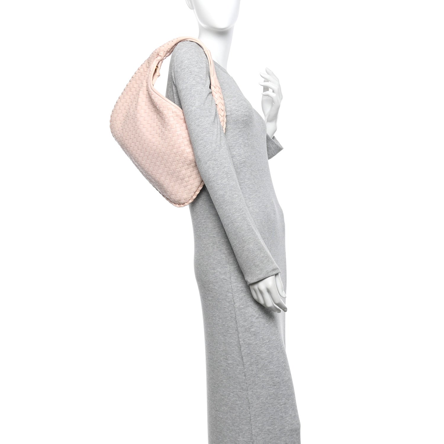 Nappa Intrecciato Medium Veneta Hobo Flamingo