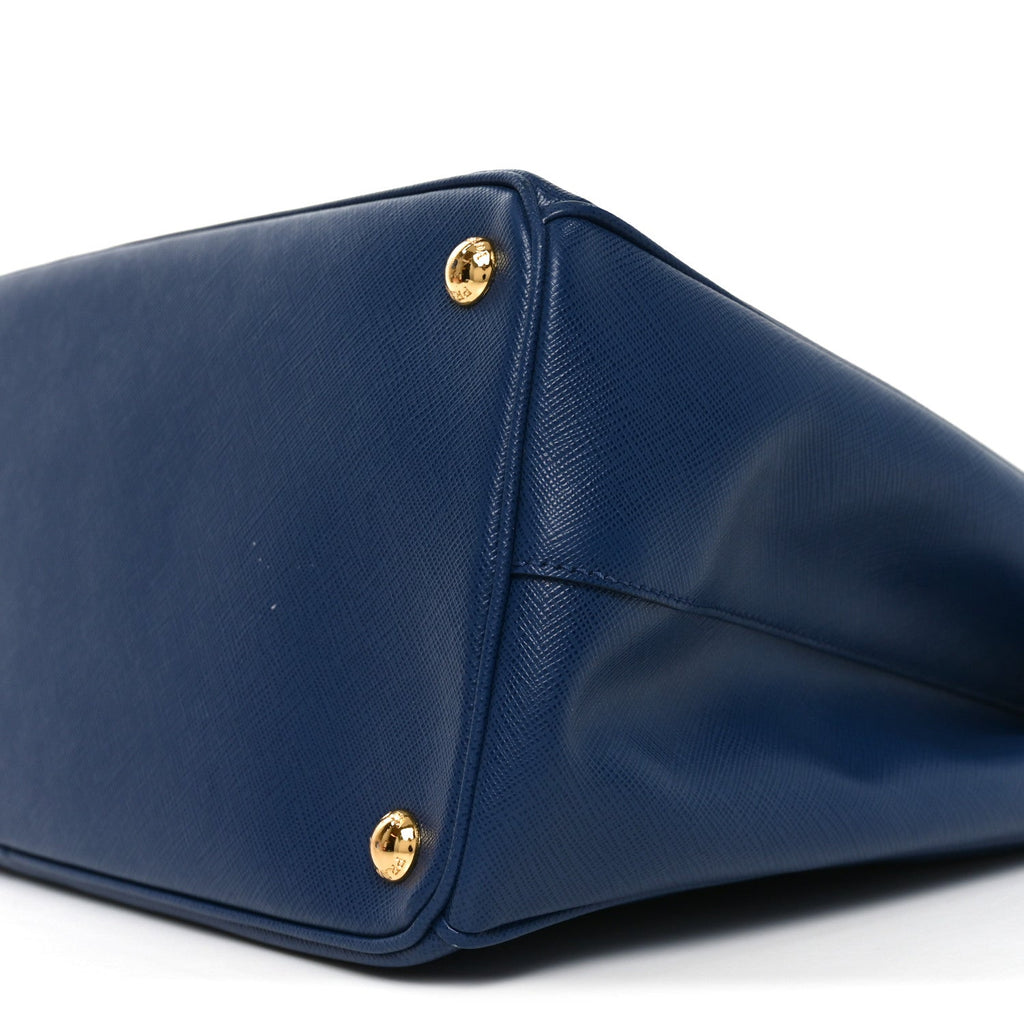 Saffiano Lux Large Galleria Double Zip Tote Bluette
