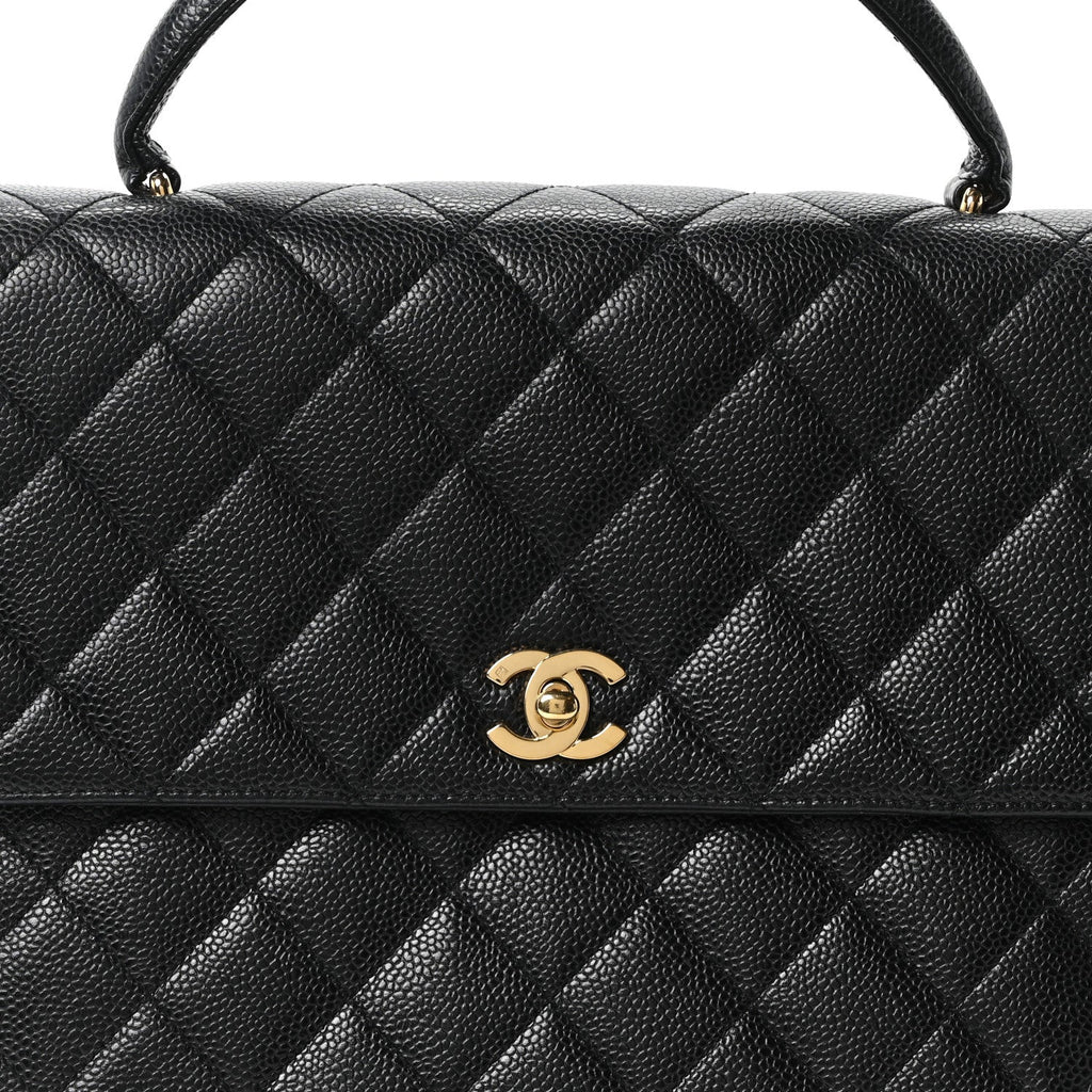 Caviar Quilted Jumbo Kelly Flap Black