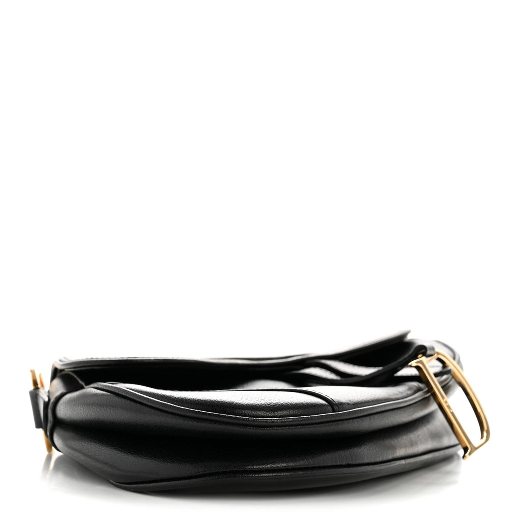 Shiny Goatskin  Saddle Bag Black