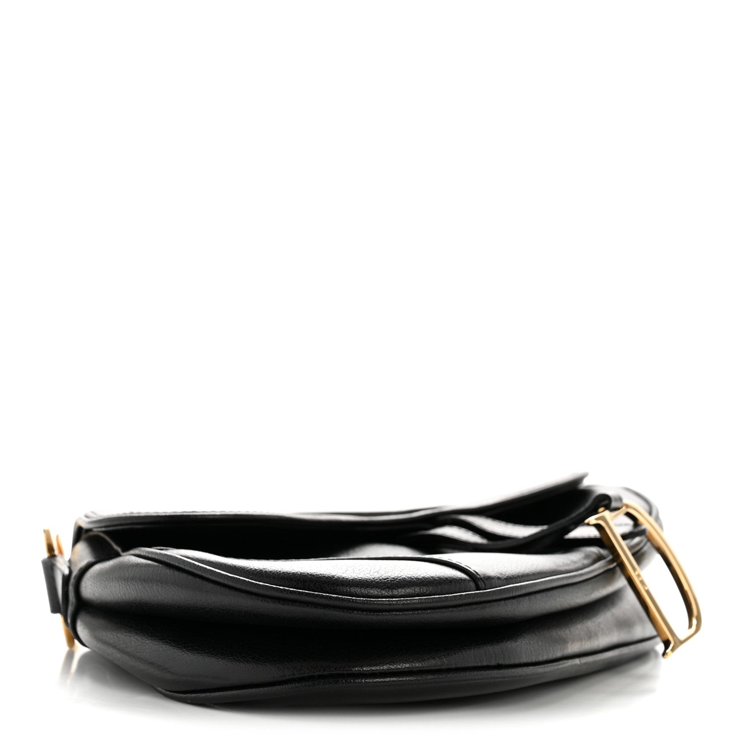Shiny Goatskin  Saddle Bag Black