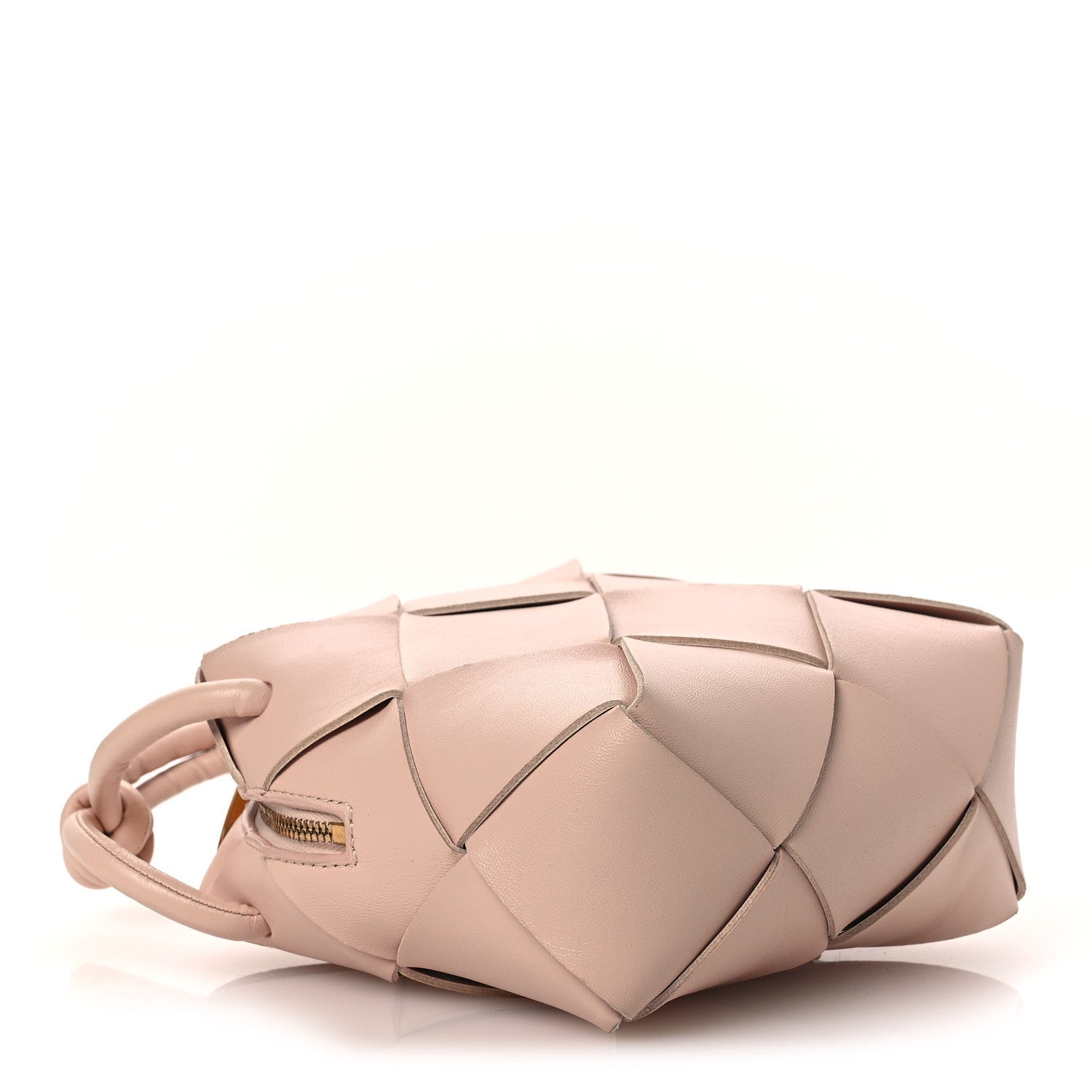 Lambskin Maxi Intrecciato Mini Cassette Camera Bag Macaroon