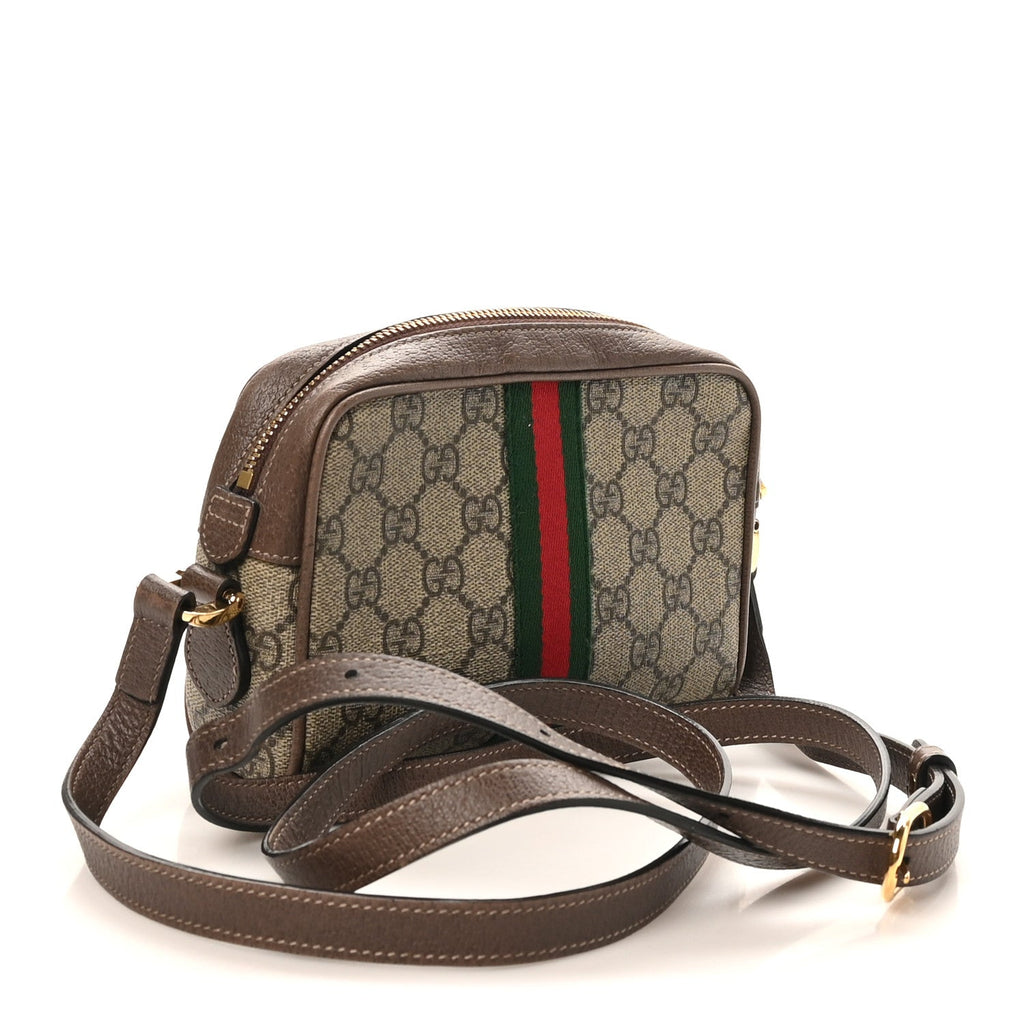 GG Supreme Monogram Web Mini Ophidia Shoulder Bag Brown