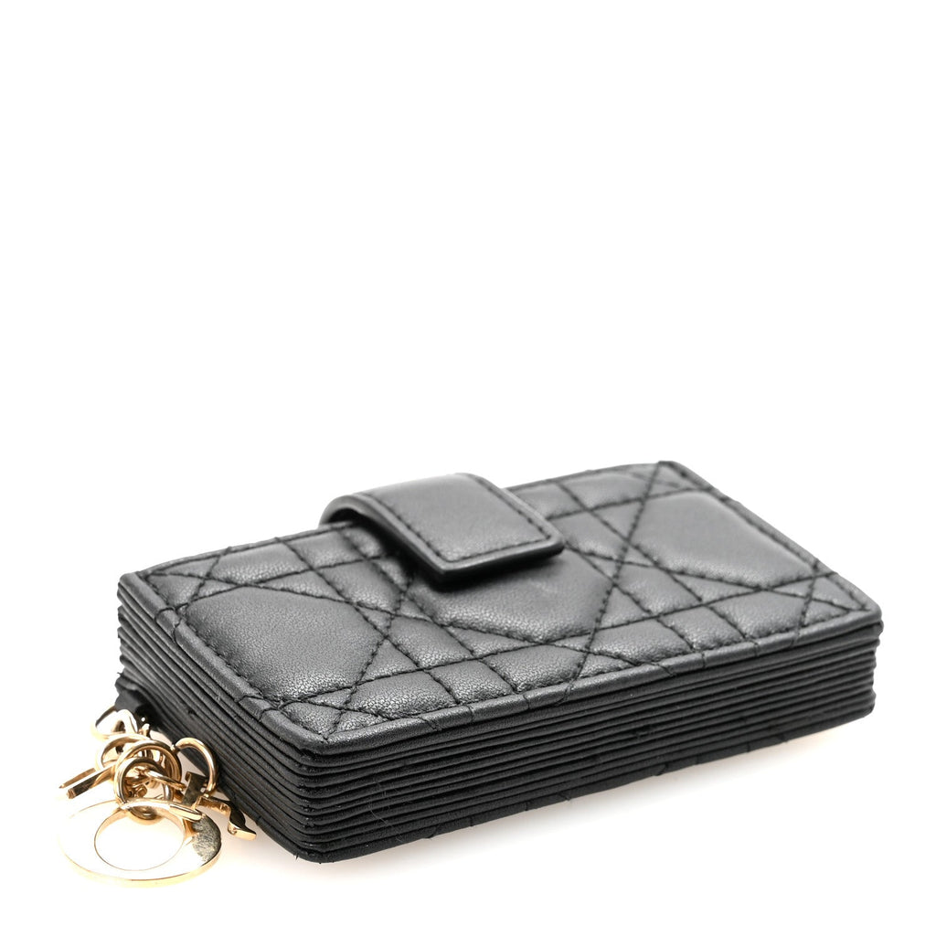 Lambskin Cannage Lady Dior Jasmine 5-Gusset  Holder Black