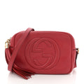 Pebbled Calfskin Small Soho Disco Bag Vibrant Red