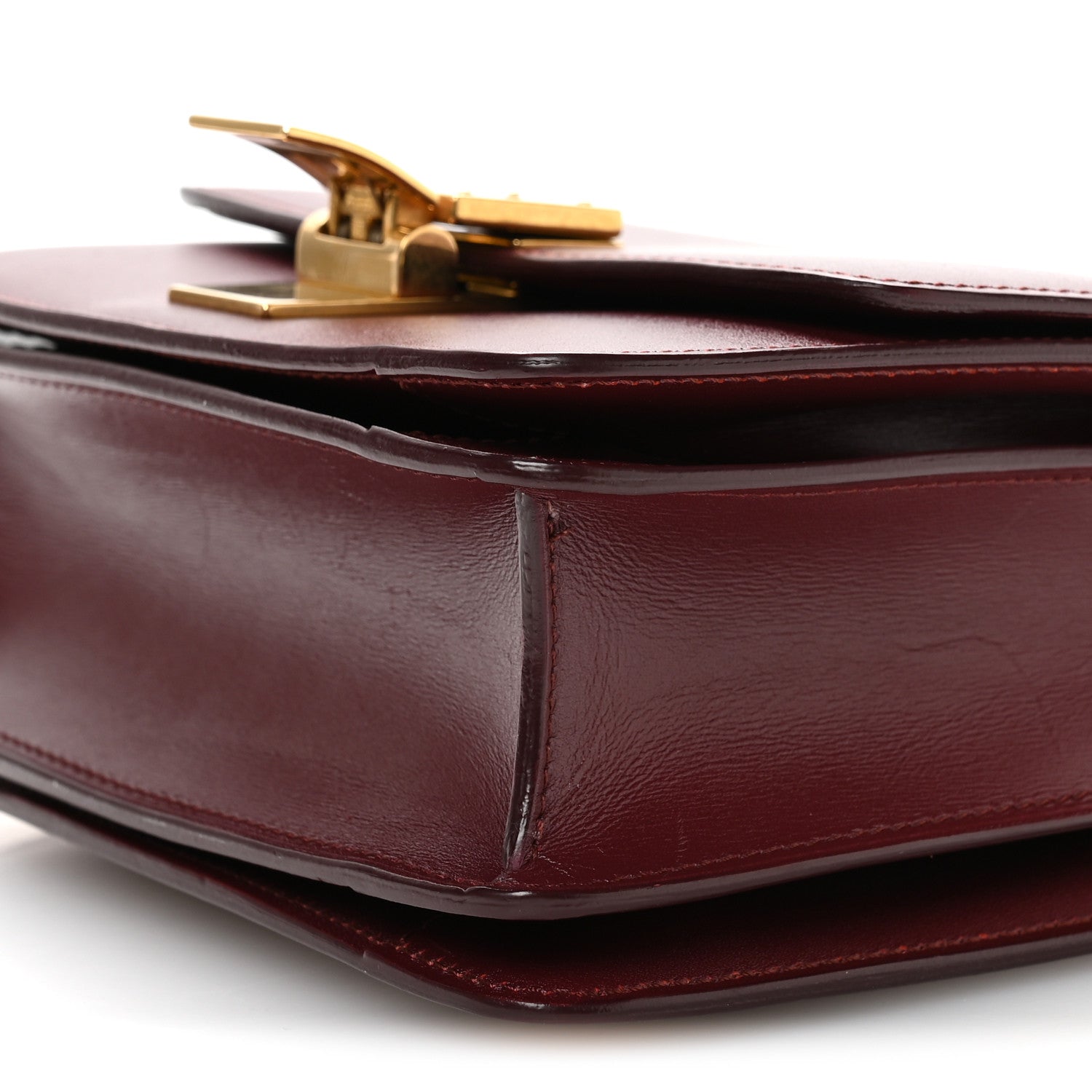 Box Calfskin Small Classic Box Flap Bag Burgundy