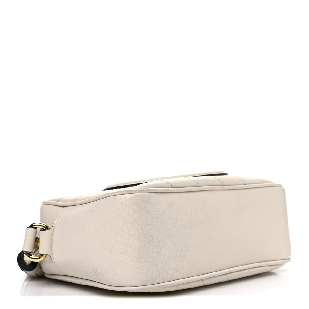 Sakai Be Green Calfskin Diagonal Stitched Small Blondie Shoulder Bag Mystic White
