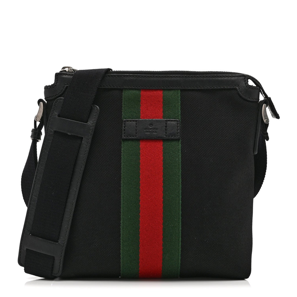 Canvas Web Messenger Bag Black