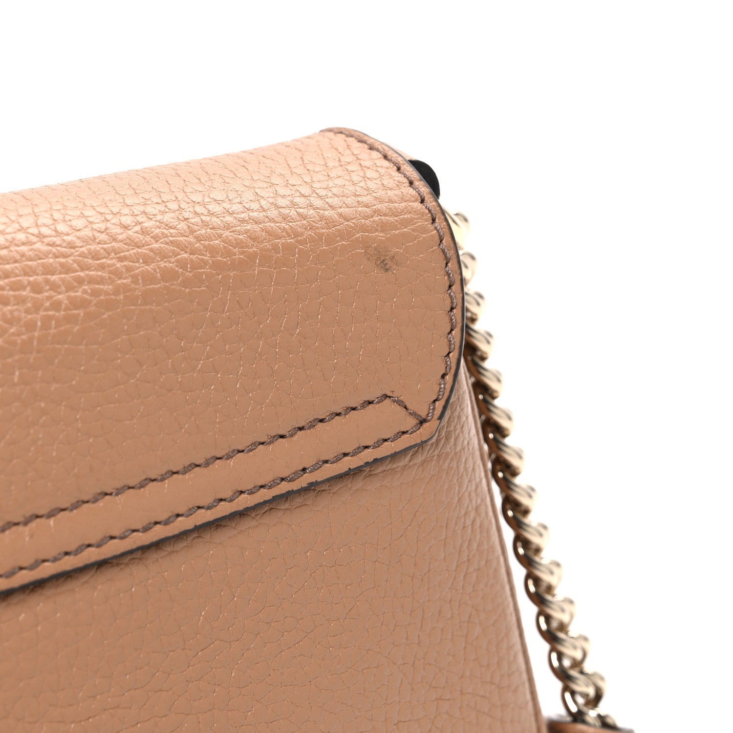 Pebbled Calfskin Medium Soho Flap Crossbody Camelia