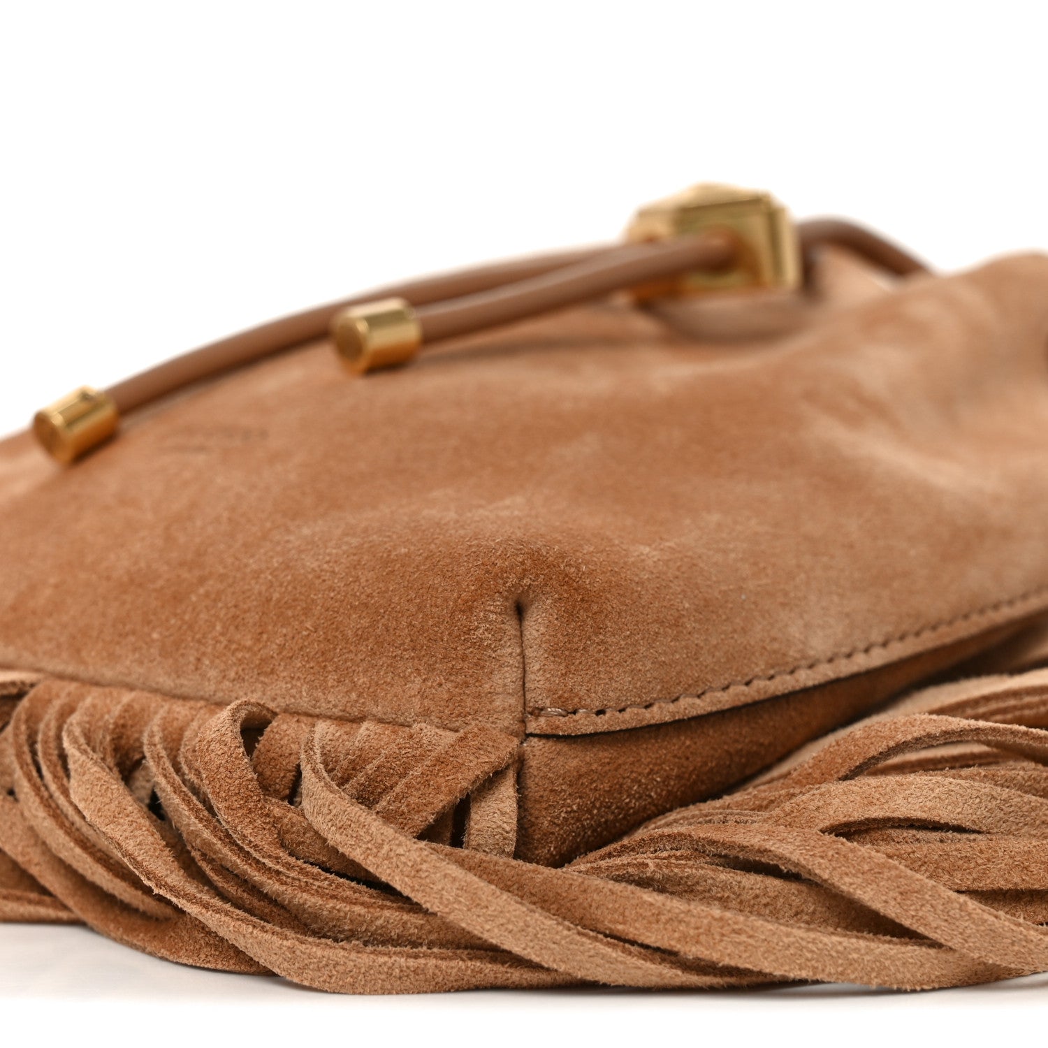 Suede Mini Fringe Tassel Bag Toffee