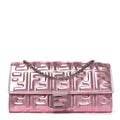Vitello Catalan Mirror FF 1974 Embossed Continental Wallet on Chain Rosa