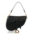 Grained Calfskin Saddle Bag Black