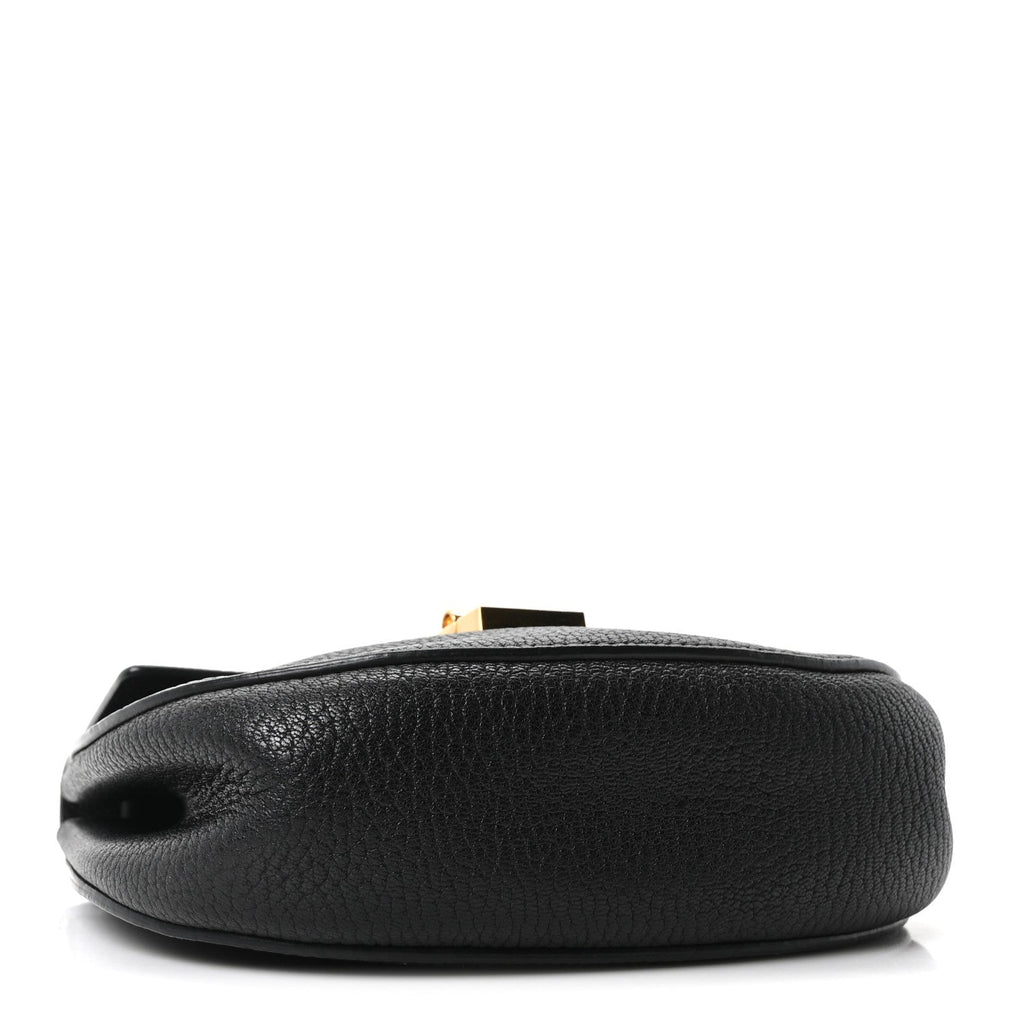 Grained Lambskin Mini Drew Shoulder Bag Black