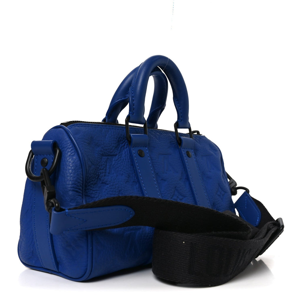 Monogram Taurillon Keepall Bandouliere 25 Racing Blue