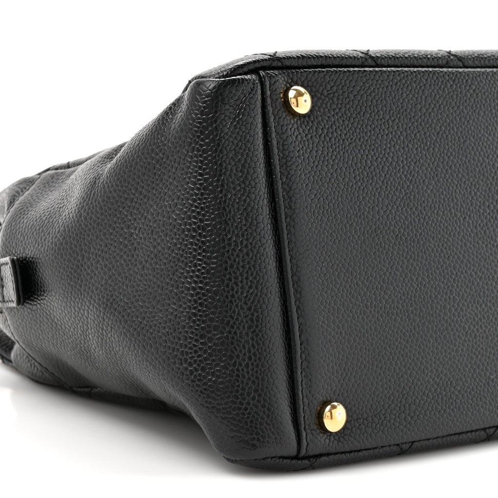 Caviar Quilted Petit Timeless Tote PTT Black