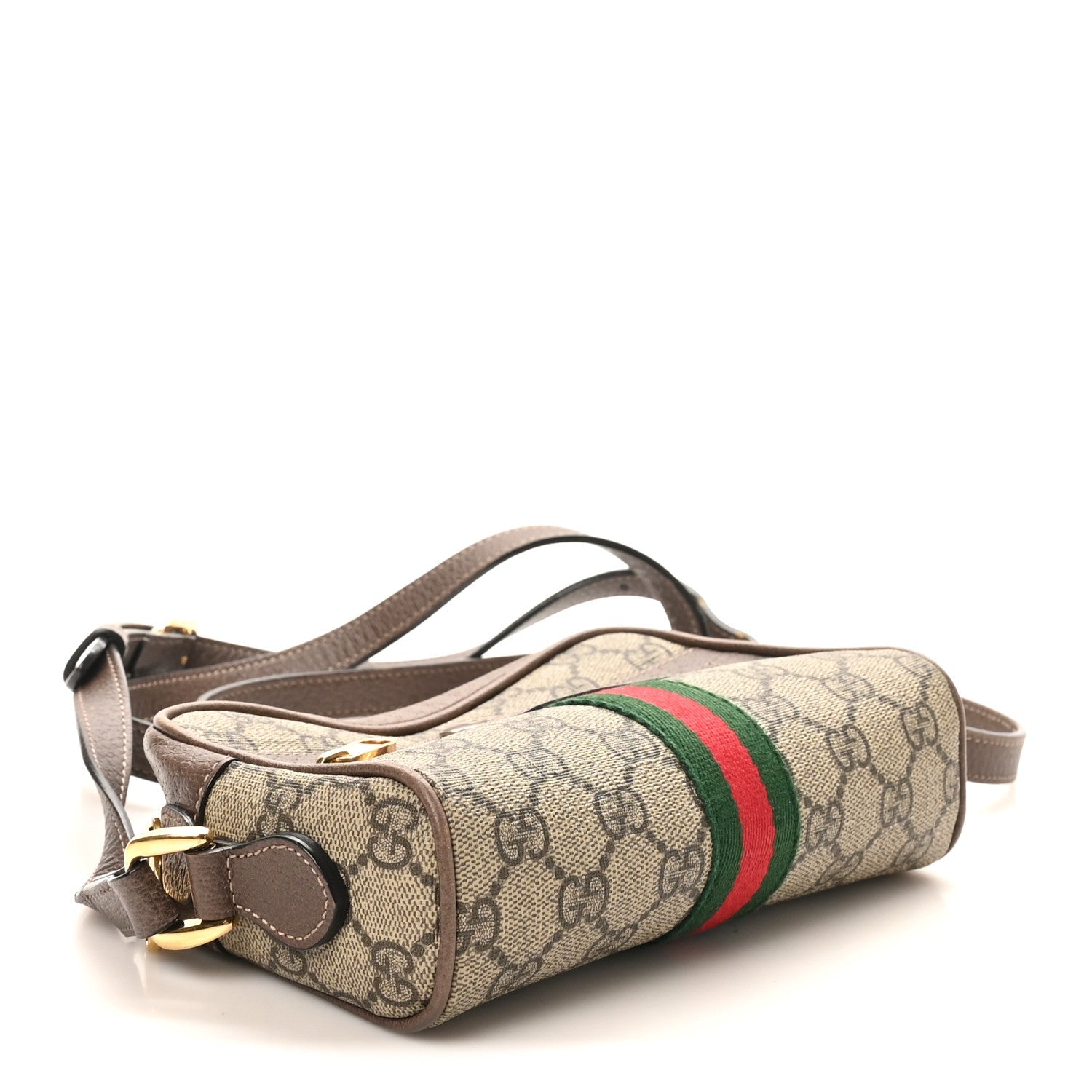 GG Supreme Monogram Web Mini Ophidia Shoulder Bag Brown