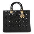 Patent Cannage Large Lady Dior Black