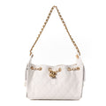 Caviar Quilted Mini Chanel 25 Handbag White