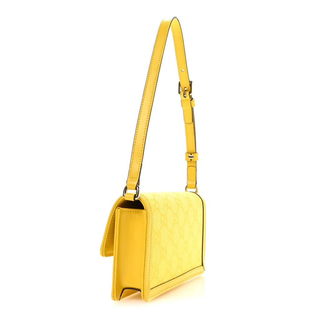 GG Monogram Scratch Lux Calfskin Mini Luce Shoulder Bag Yellow