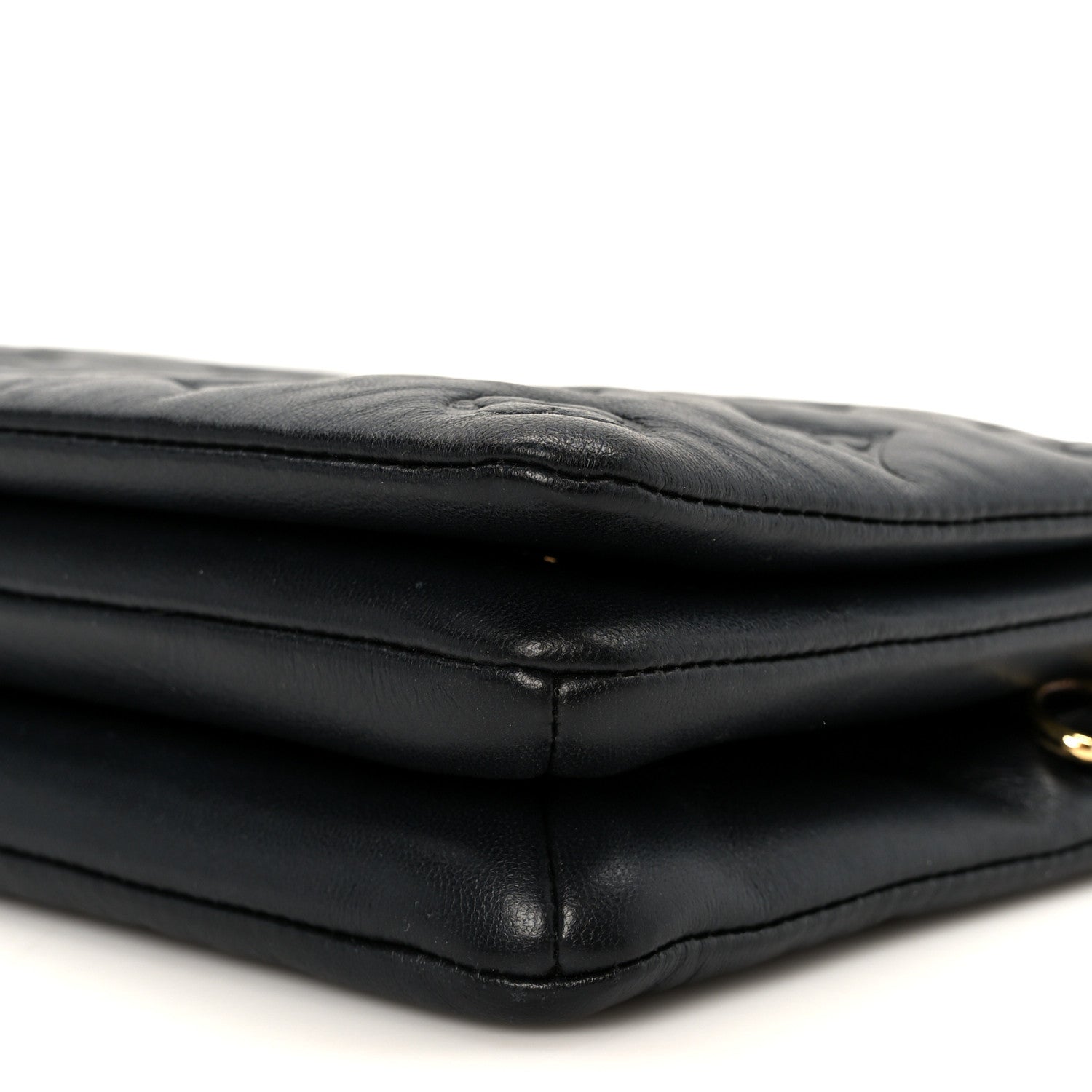 Lambskin Embossed Monogram Pochette Coussin Black