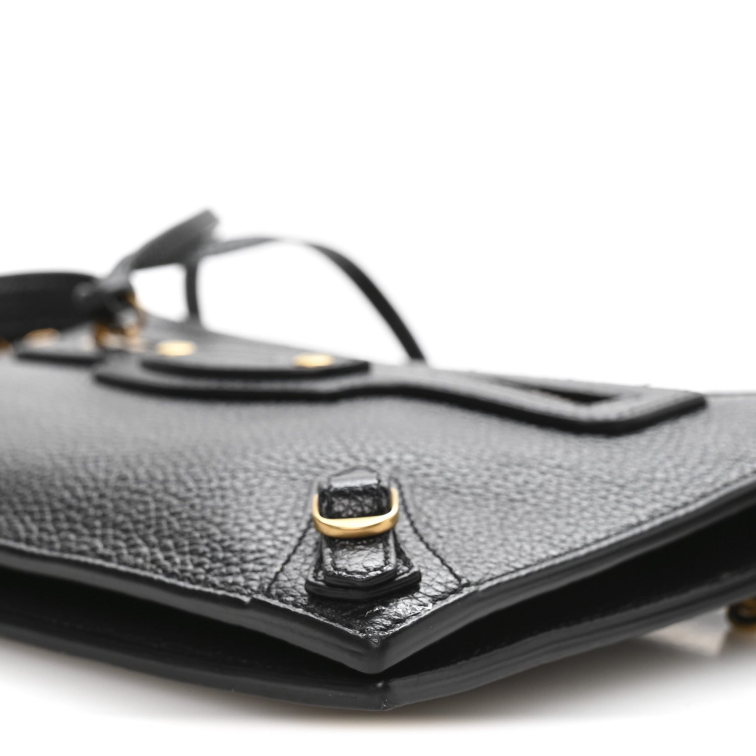 Grained Calfskin Neo Classic Gold Hardware Multipouch Black
