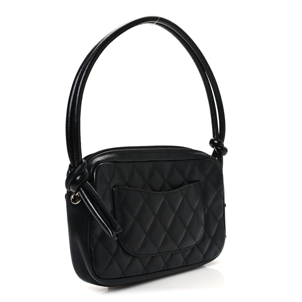 Calfskin Quilted Cambon Pochette Black