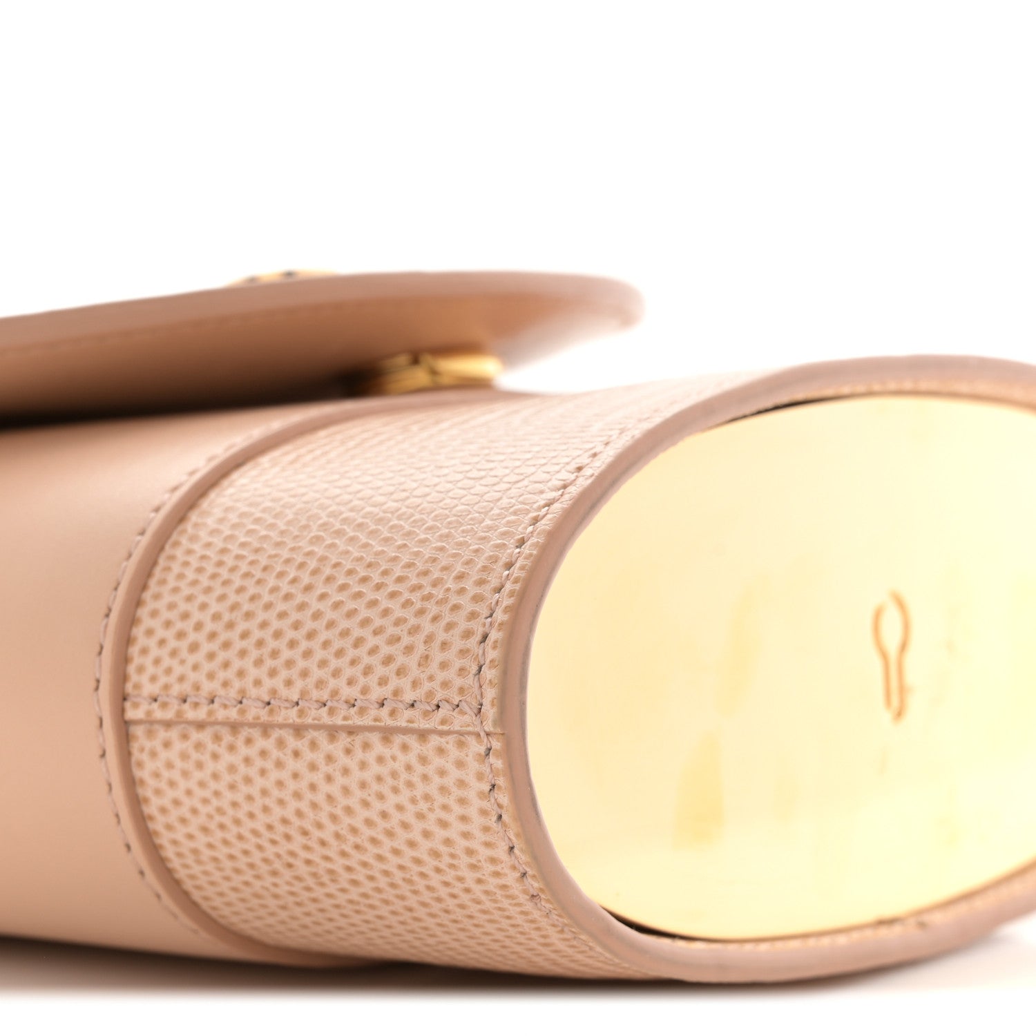 Calfskin Lizard Embossed Small Aby Lock Delicate Pink