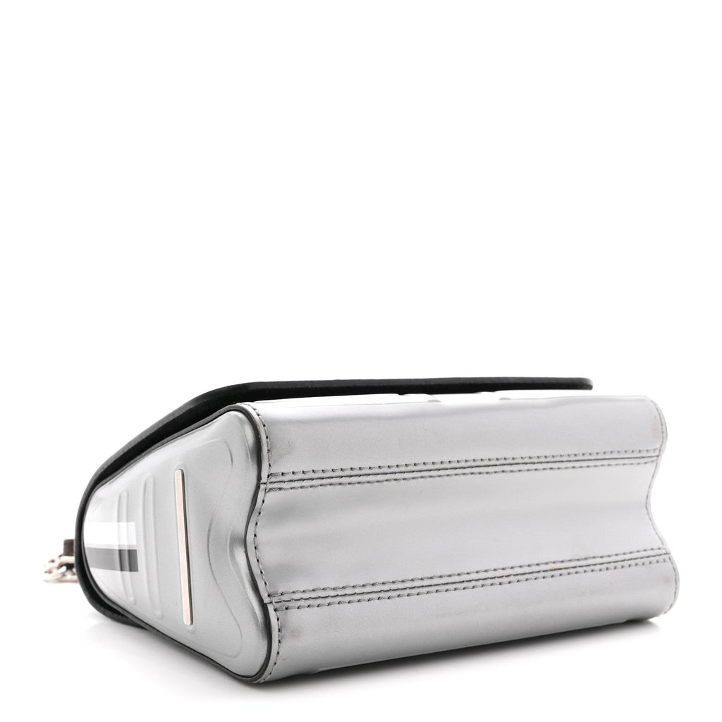 Calfskin Monogram Spaceship Embossed Twist Shoulder Bag PM Argent