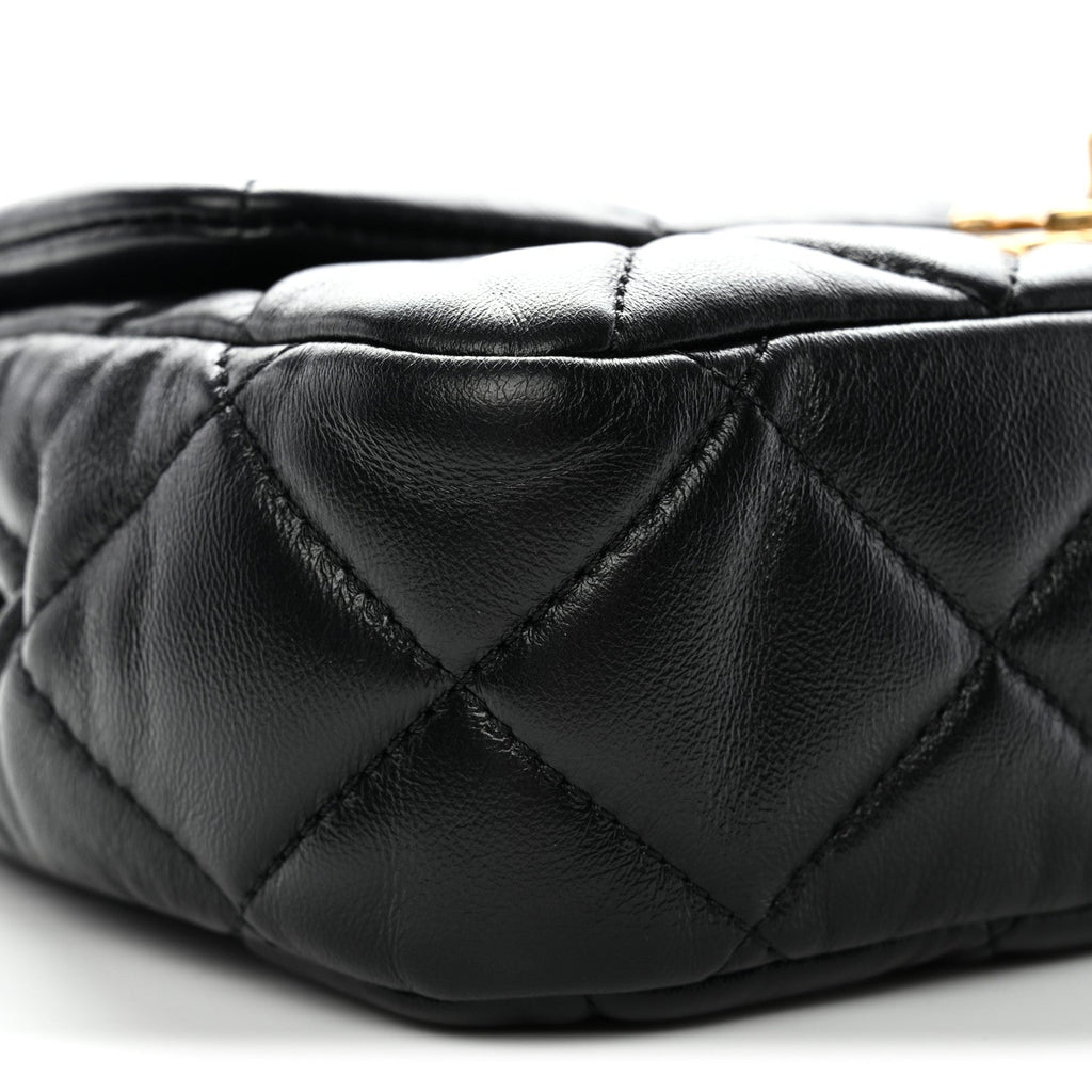 Lambskin Quilted Mini Flap Black