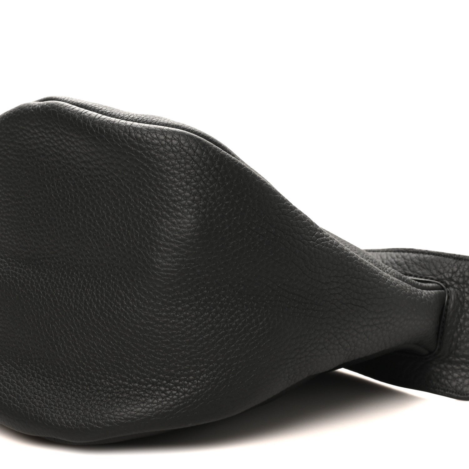 Grained Calfskin Large Slouchy Banana Bag Black