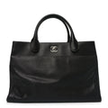 Caviar Medium Cerf Executive Shopper Tote Black