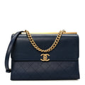 Lambskin Stitched Coco Luxe Medium Flap Blue