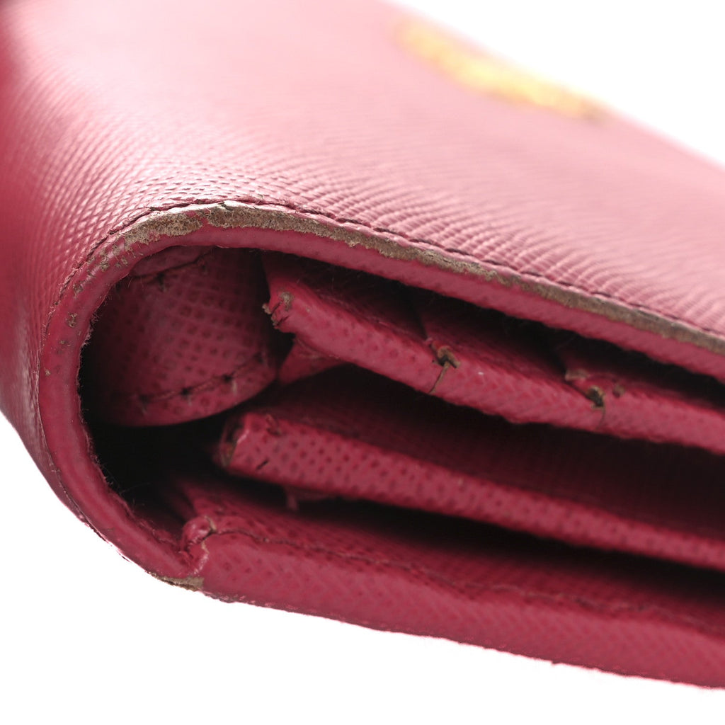 Saffiano Metal Oro Chain Wallet Peonia