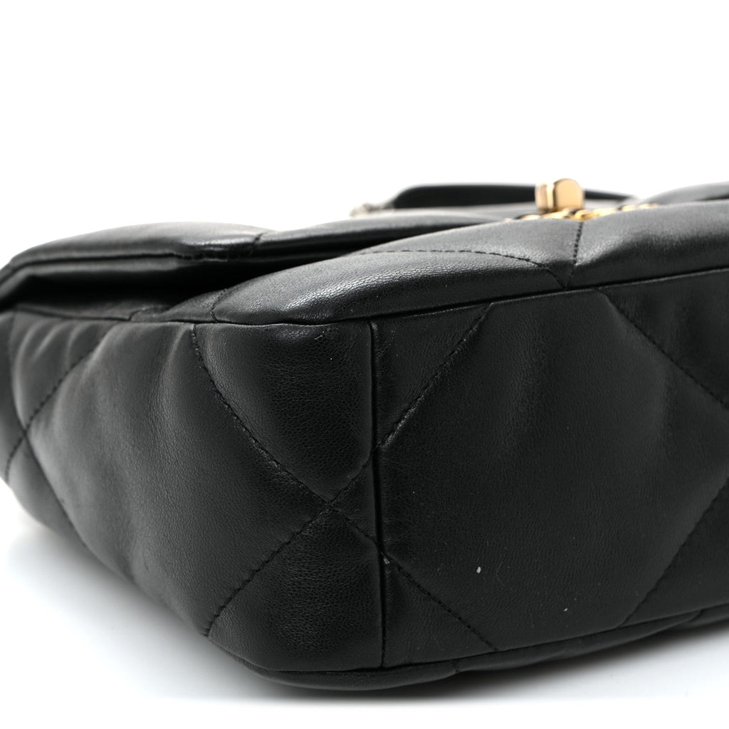 Lambskin Quilted Medium Chanel 19 Flap Black