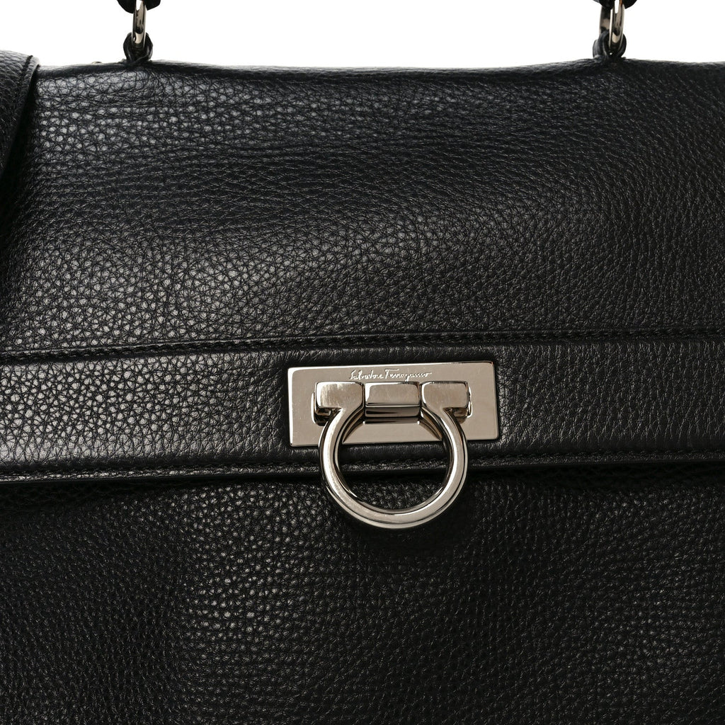 Calfskin Large Sofia Shoulder Bag Black
