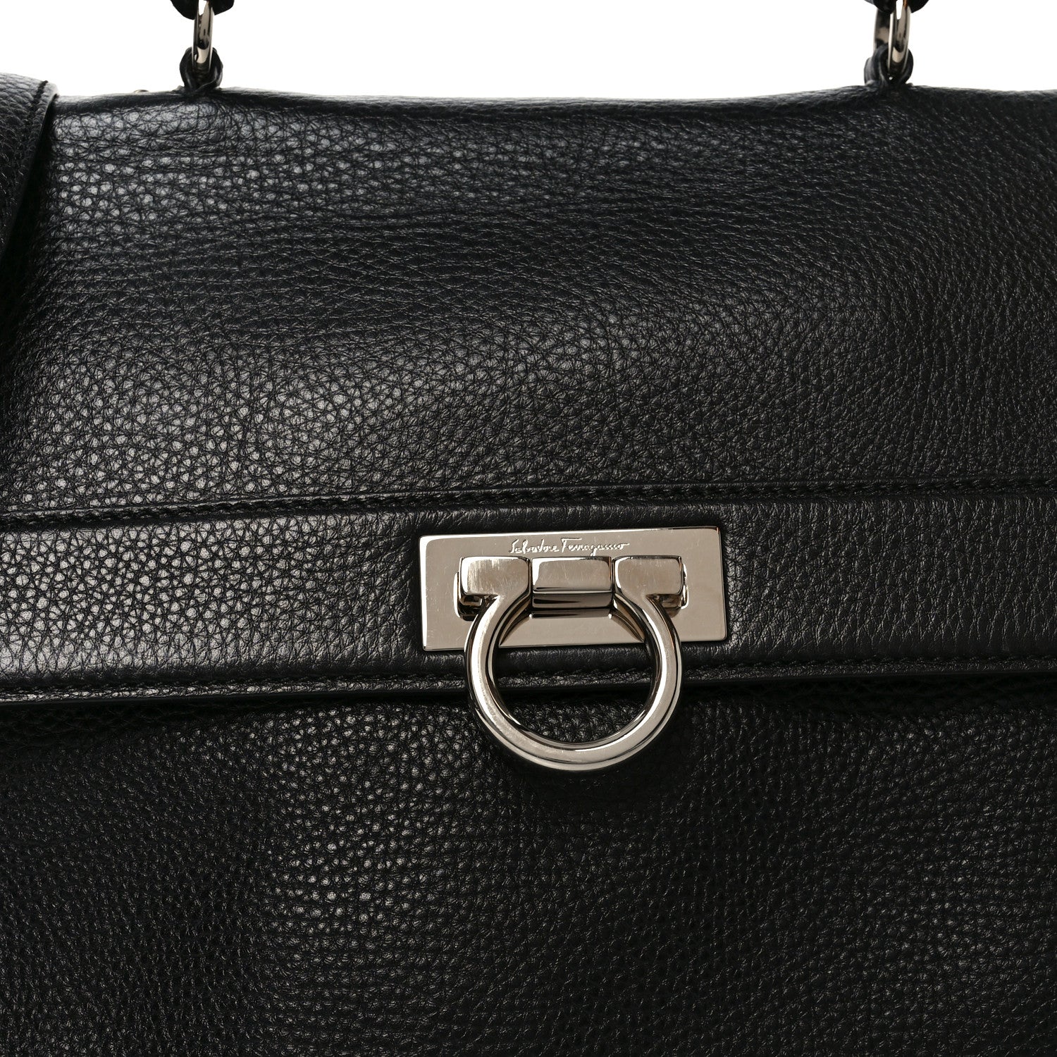 Calfskin Large Sofia Shoulder Bag Black
