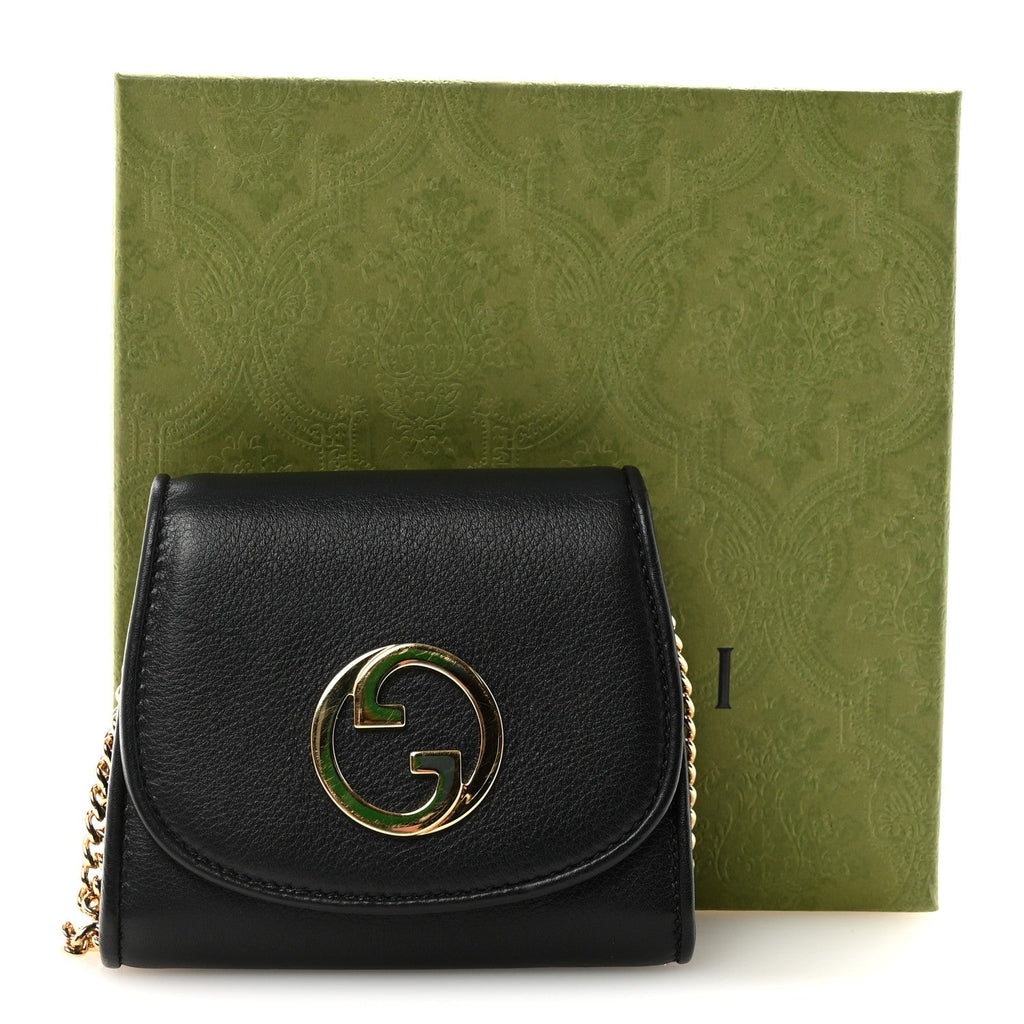 Roxy Calfskin Medium Blondie Chain Wallet Black