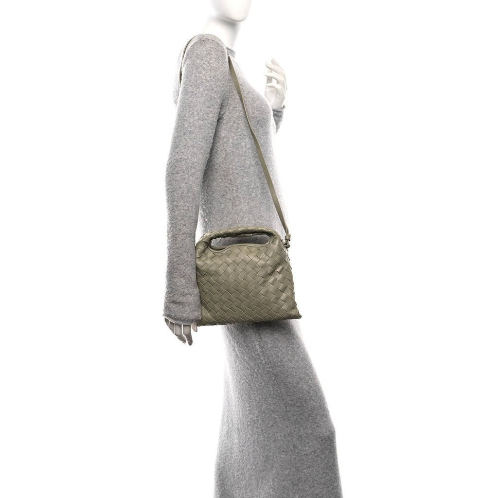 Calfskin Intrecciato Mini Hop Travertine